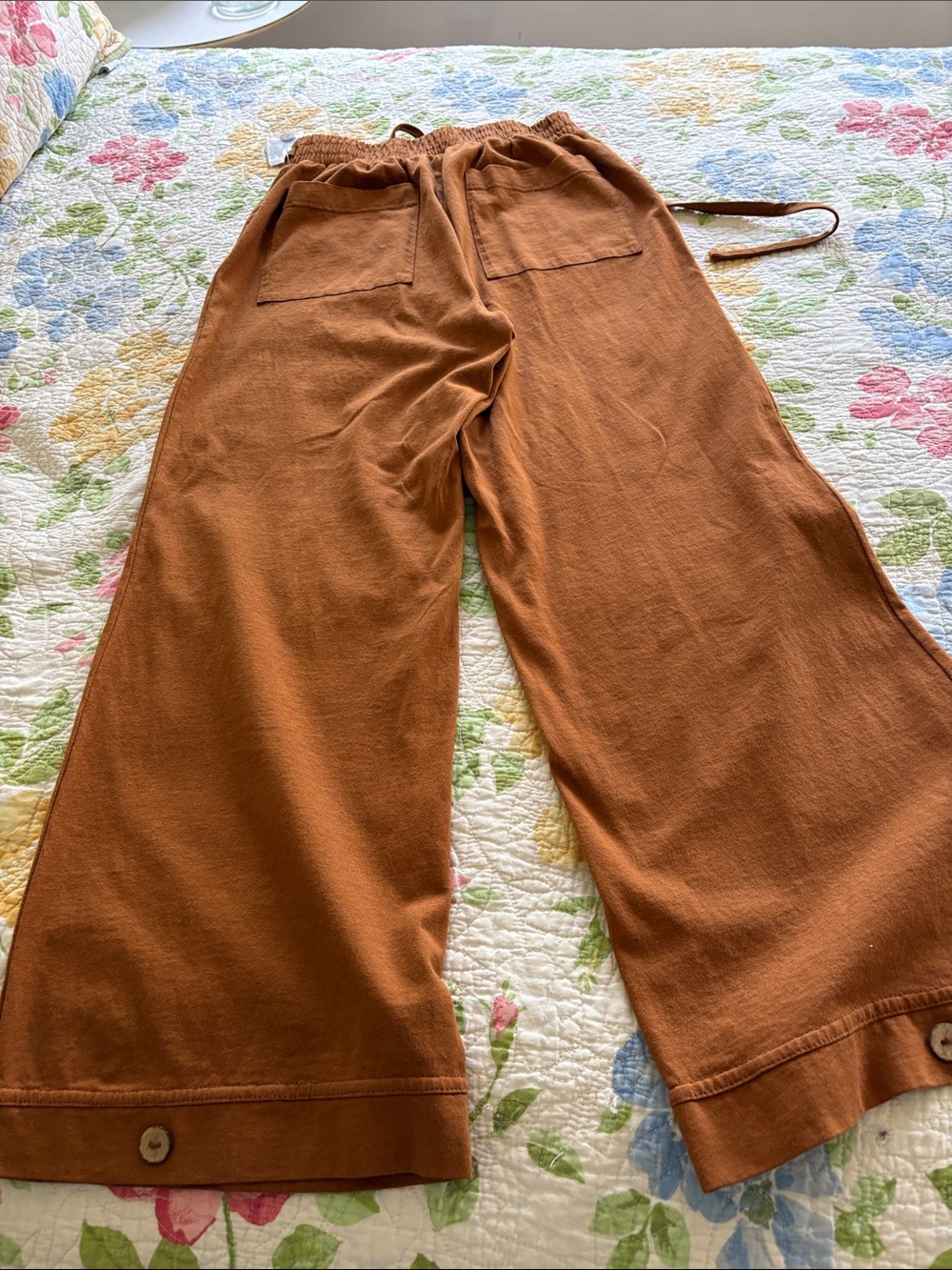 Free People Burnt Orange Wide Leg Flare Pants - Picture 4 of 4